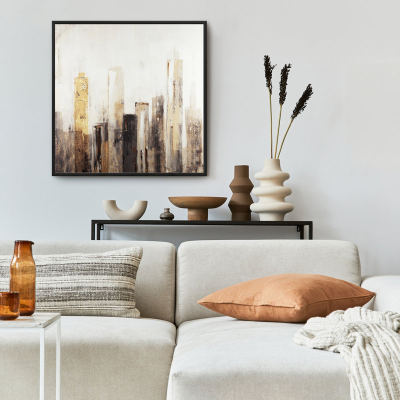 Earthy Tones City - Toile encadrée pour la décoration intérieure