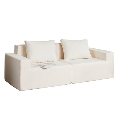 Lit simple avec housse antitaches, fond coulissant, fauteuil de salon convertible ergonomique pour jouer et lire, tissu résistant à l'huile amovible
