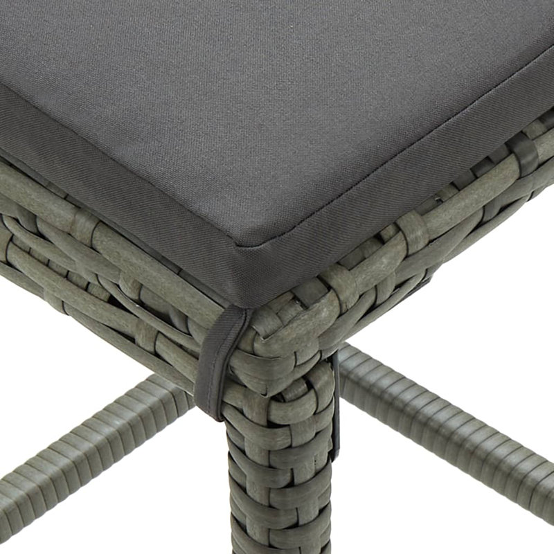 Ensemble de table de bar et de tabourets de patio avec coussins, Anthracite, gris