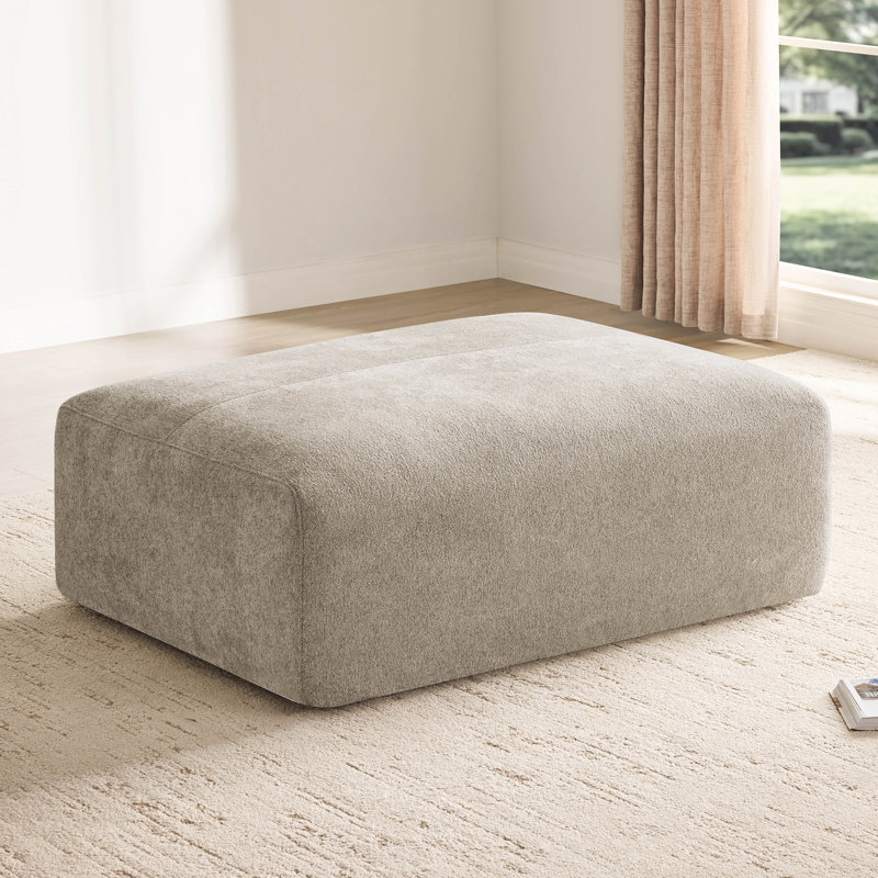 Bodhild 94.8" Feather-Filled Chenille Upholstered Sleeper Sofa, Taupe