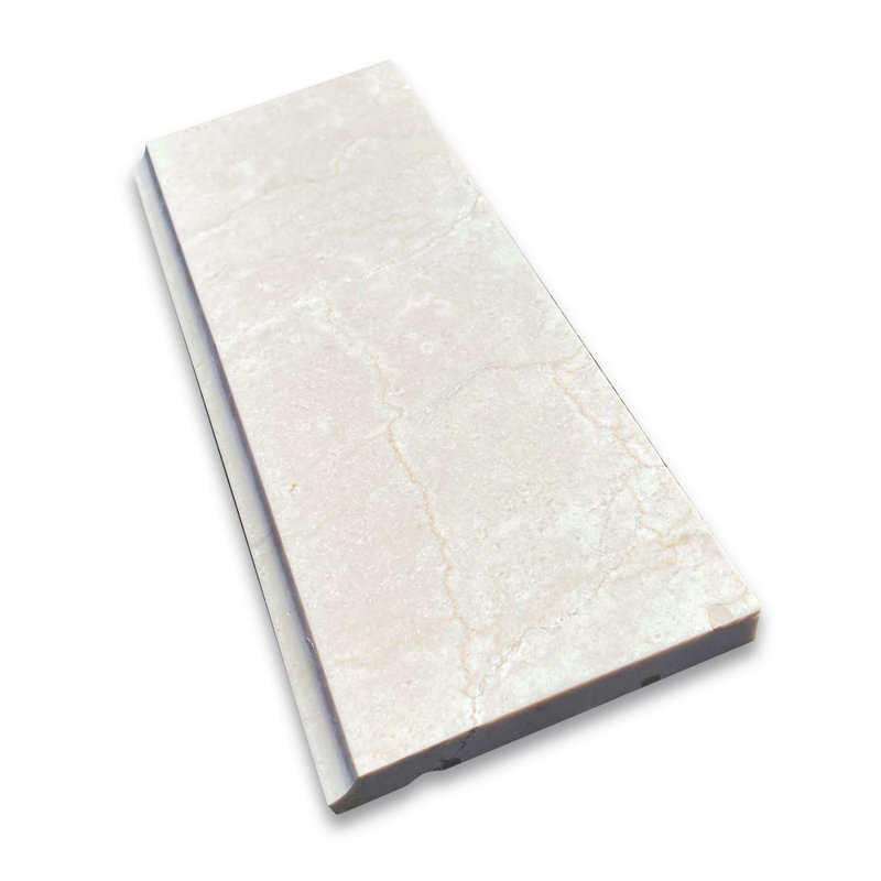 12" x 5" Marble Crown Tile Trim in Beige