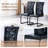 Modern Faux Leather Dining Chairs Set of 2, Glam Upholstered Side Chairs with Bow Legs, Retro Kitchen Chairs with Alligator Pattern(Black, Black Spray-painted Leg )-1776176145-1776176159