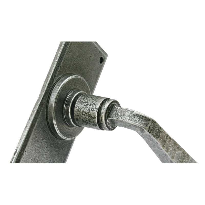 Avon Lock Door Handle, Pewter Patina