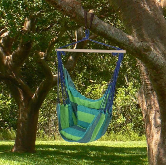 Samira Hanging Chair, Green / Blue