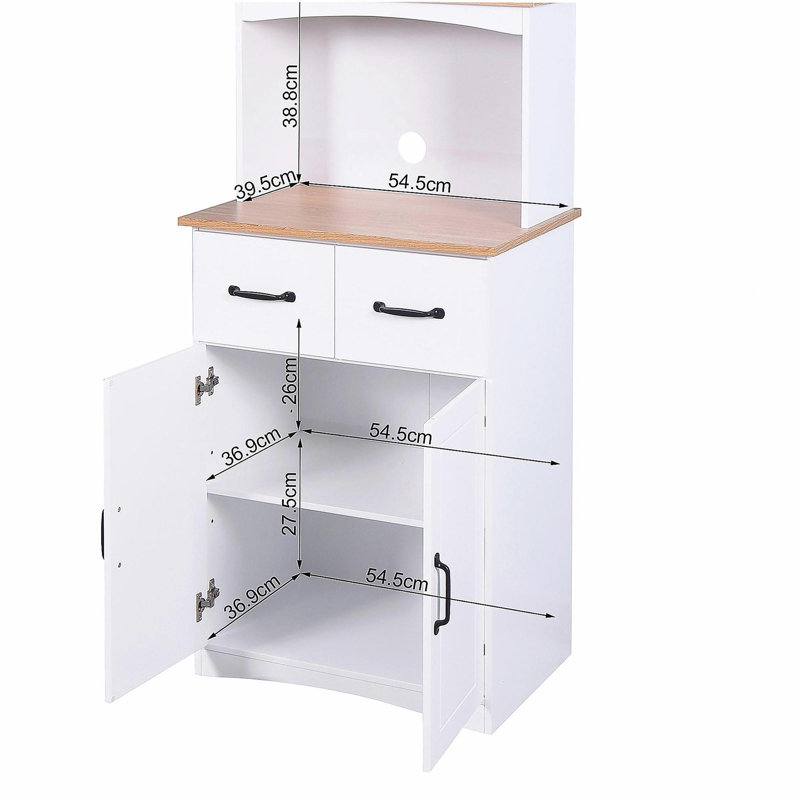 Armoires de cuisine en bois blanches Armoire de rangement à micro-ondes avec tiroirs de rangement