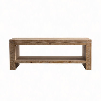 47.24" Rustic 2-Tier Rectangle Coffee Table - Solid Wood & MDF Farmhouse Coffee Table With Open Storage Shelf For Living Room/Apartment
