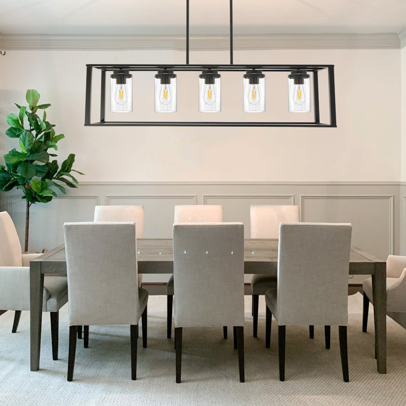 Rawland 5 - Light Kitchen Island Pendant, Black, 41.3" H x 36.2" W x 8.66" D