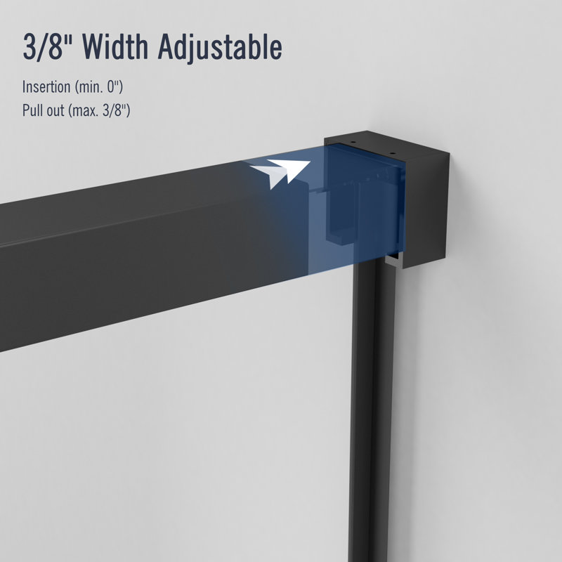 Shower Door 56-60 in. W x 72 in. H Semi-Frameless Sliding Tempered Glass with Explosion-Proof Stainless Steel Matte Black