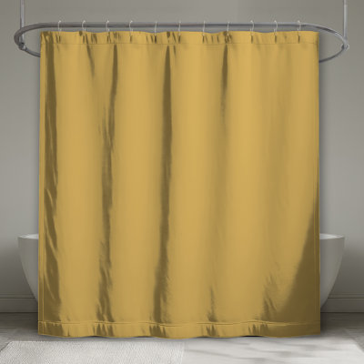Solid Yellow Background Shower Curtains Extra Long