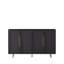 Buffet noir moderne avec rangement, buffet large cannelé avec tablettes réglables, crédence et armoire d'appoint-47081188