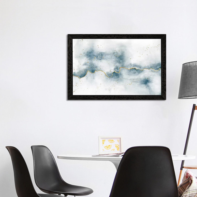 Golden Flow by Laura Marshall - Floater Frame Print on Canvas, 101.6 cm H x 66.04 cm W, Black Framed