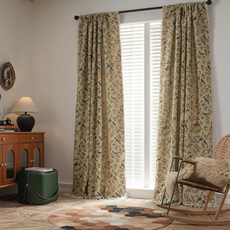 Polyester Exquiste Pattern Print Curtains 2 Panel (Set of 2), 52" W x 96" L