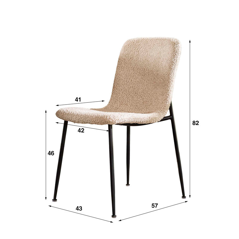 Buckhall 46cm H Upholstered Side Chair, Beige