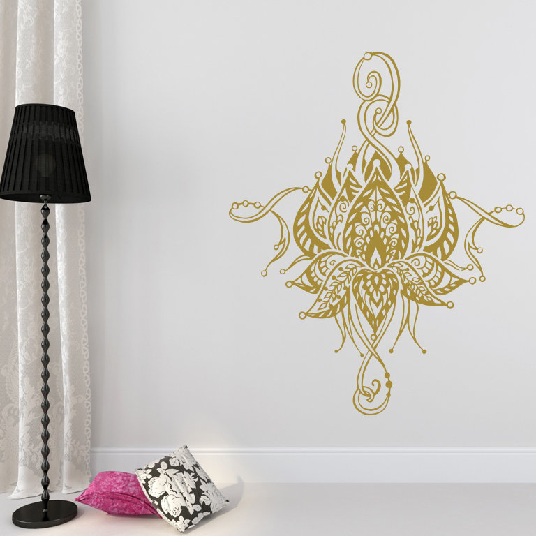 Décalcomanie murale fleur lotus Buller, Or