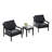 Brano Teak Outdoor Two-person Patio Set With Cushions And Side Table-1478558610-1478558614