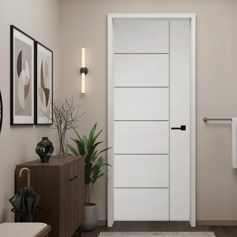Primed Solid Wood Plain Interior -Berkley Flush Door, 24" x 80"