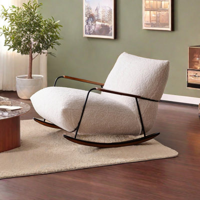 Chaise berçante de salon crème