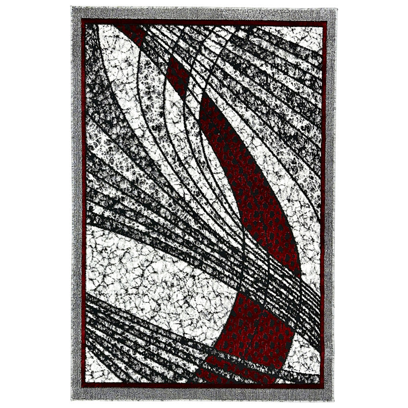 Tapis contemporain moderne abstrait 5X7 pour salon chambre à coucher