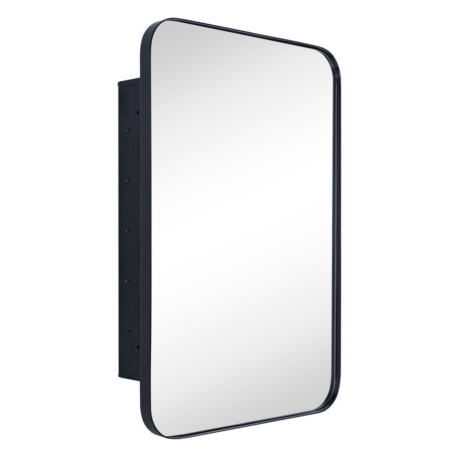 Recessed Framed Medicine Cabinet with Mirror and Adjustable Shelves