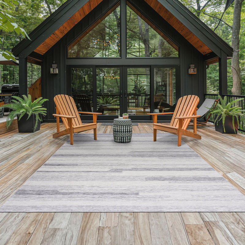 Striped Indoor/Outdoor Area Rug, Rectangle 7'11" x 9'11"