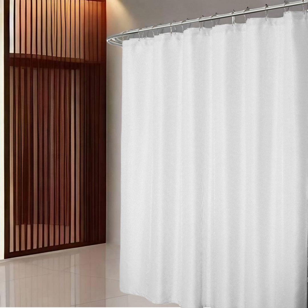 Bunkerville Solid Waffle Weave Textured Shower Curtain Eider & Ivory™ 