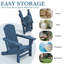 Fauteuil Adirondack inclinable pliant en PEHD avec foyer et repose-pieds coulissants (ensemble de 6)-953936807-953936812