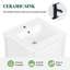 Meuble-lavabo simple autoportant blanc de 20 po avec lavabo et rangement en céramique