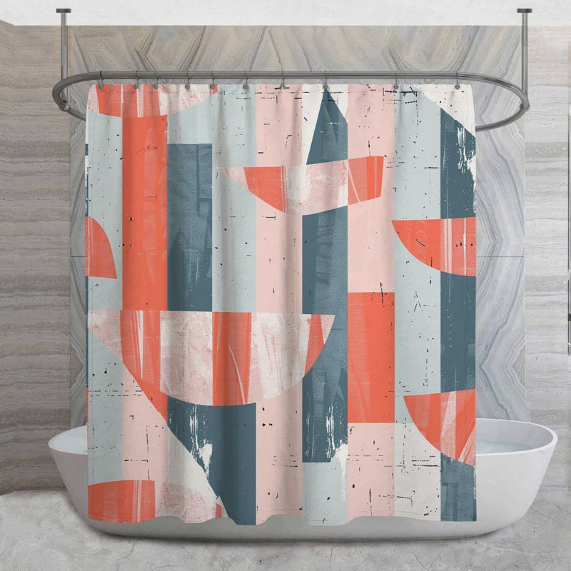 Abstract geometry Shower Curtain -  Cool pattern Bathroom Decor 14105, 93" H x 70" W