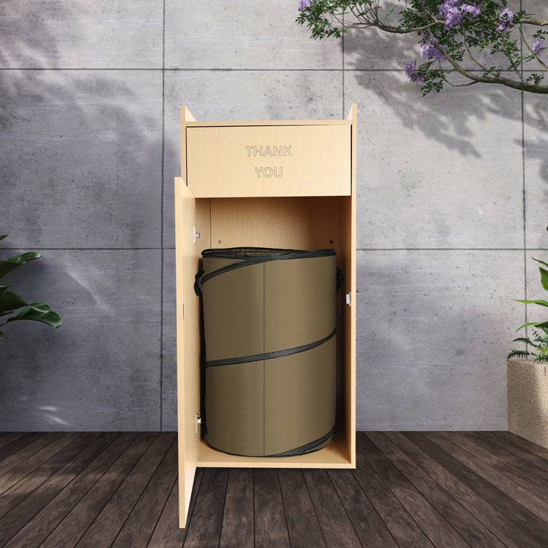 Poubelle en plastique - 30 gallons, Brun