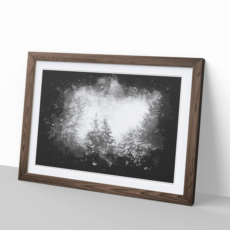 Winter Forest Vol.1 Paint Splash - Picture Frame Graphic Art, Walnut, 36cm H x 48cm W x 2cm D