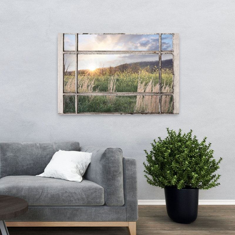 Paysage champêtre abstrait paysage contemporain, H 32 po x l 48 po