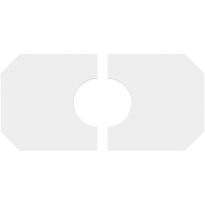 38"W x 19"H x 5"ID x 13 1/4"C x 1"P Emerald Architectural Grade PVC Contemporary Ceiling Medallion, Two Piece