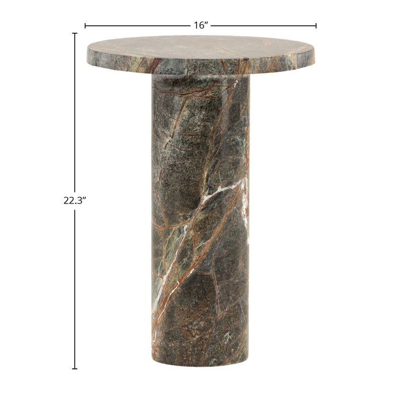 Daryna Marble Side Table, Green