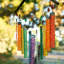 Carillon mobile en verre texturé arc-en-ciel
