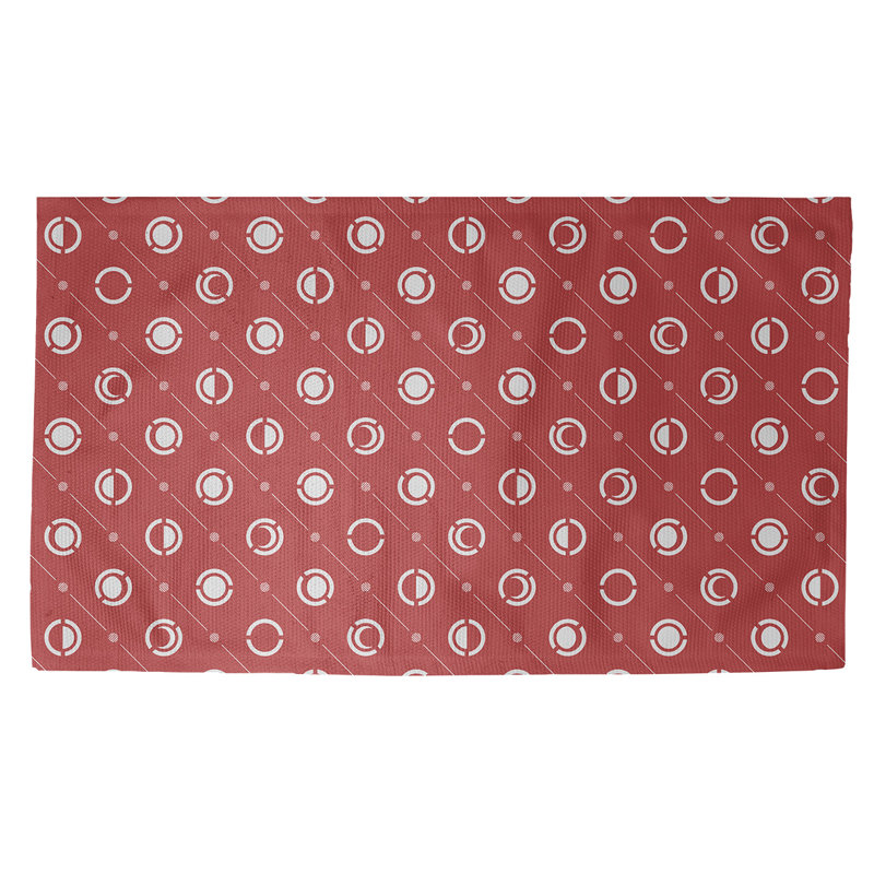 Rouge Tapis décoratif phases de lune classiques, Rectangle 2 pi x 3 pi