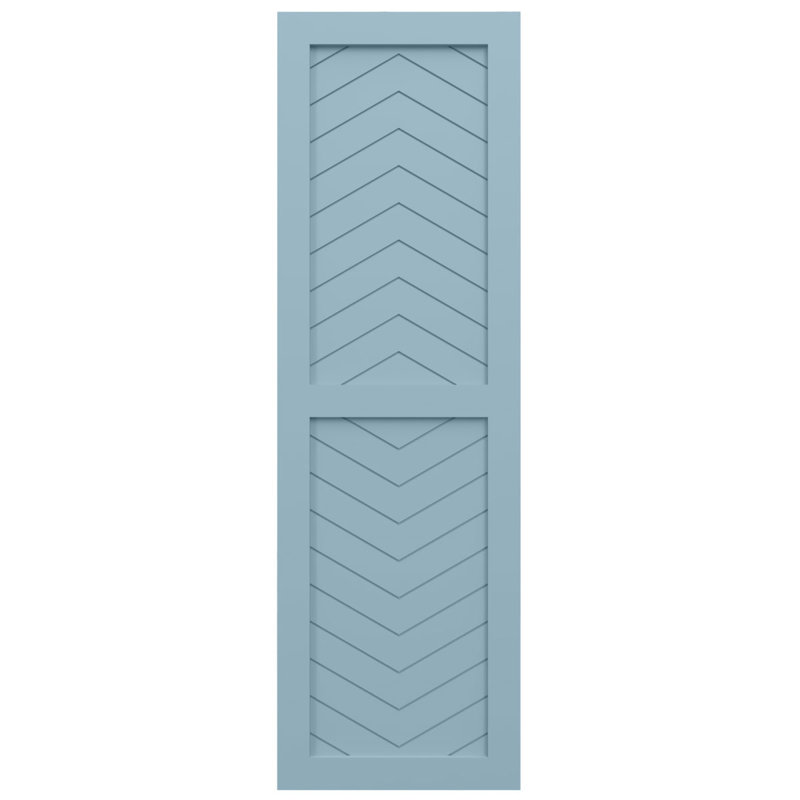 Volets de style moderne à deux panneaux EnduraCore, L 15 po, Bleu paisible, H 50 po