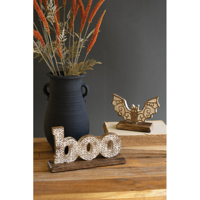  Ensemble de 2 figurines en bois d'Halloween