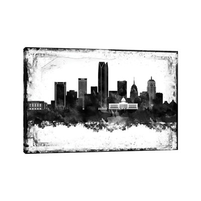 Toile encadrée noire et blanche de Boston par Walldecoraddict - Toile tendue avec châssis sur toile tendue