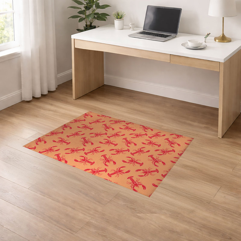 Tapis de bureau léger antidérapant Lobster, L 36 po x P 24 po, Orange