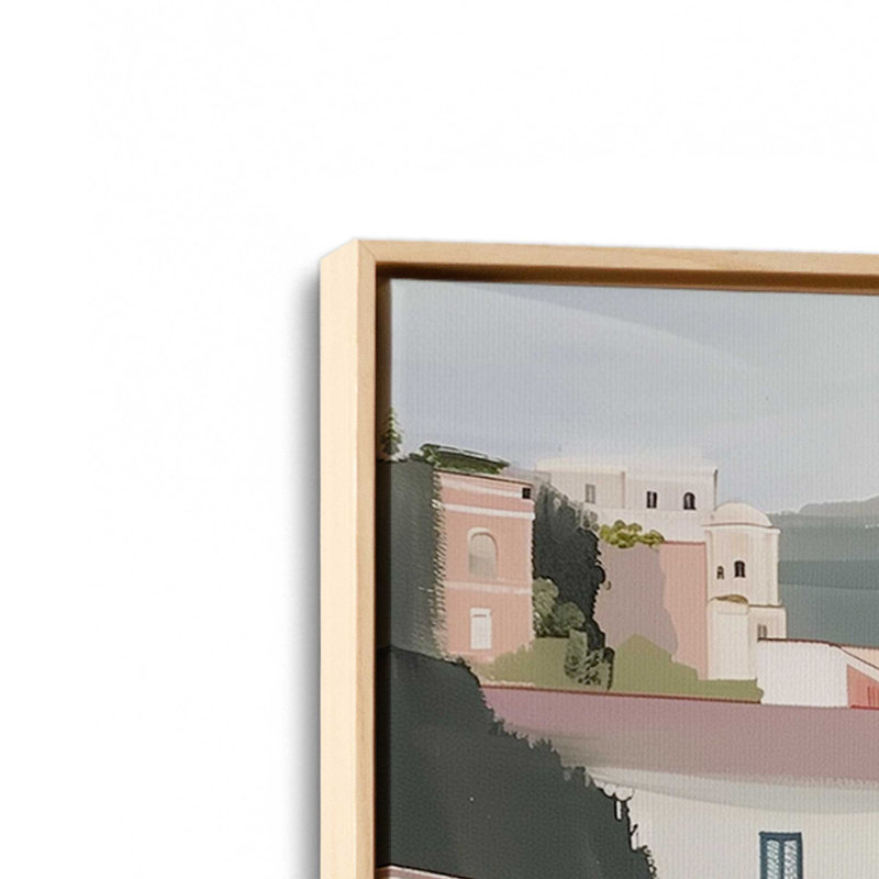 Ensemble de 2 estampes Cliffside Coastal Path, 30 po x 20 po, Cadre américain en érable flottant