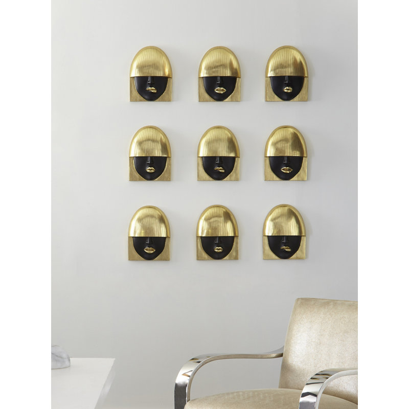 Fashion Faces Wall Décor, Gold Leaf/Black