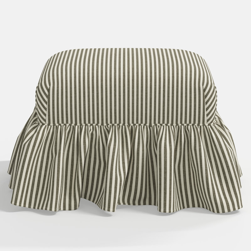 June Upholstered Ottoman, Jane Stripe Laurel