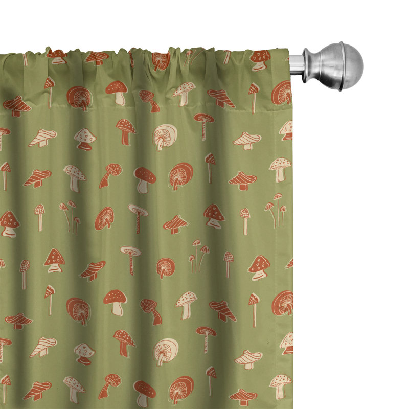 Mushroom Semi-Sheer Rod Pocket Curtain Panels, 28" W x 95" L