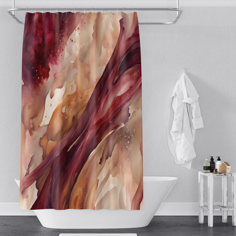 Rideau de douche abstrait Selyna, H 83 po x l 70 po
