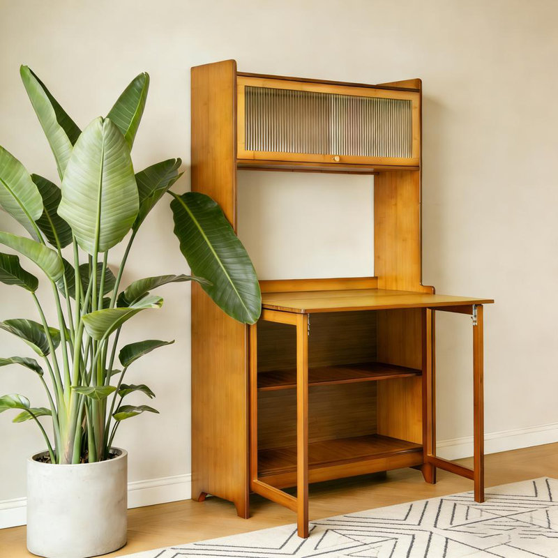 Bureau pliant multifonctionnel en bambou - Conception peu encombrante pour le bureau et la maison
