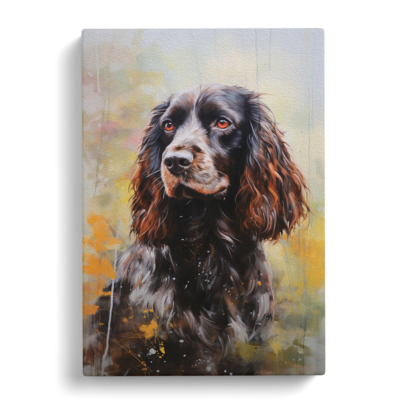 Cocker Spaniel Hard Edge Painting No.2 - Wrapped Canvas Print, 76cm H x 50cm W x 3cm D