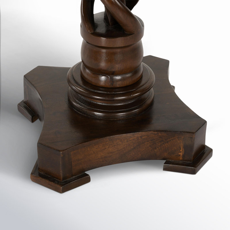 Solid Wood End Table, Dark Brown