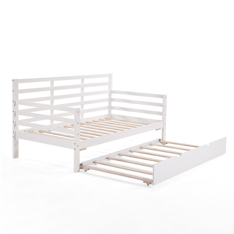 Alexys Solid Wood Daybed With Pop-Out Trundle, White