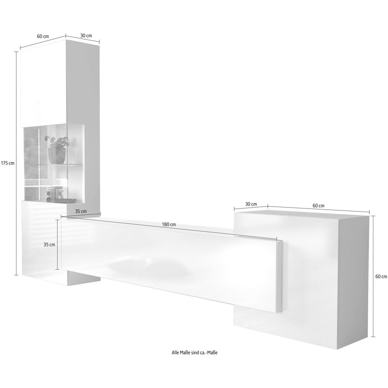 Ahoskie Entertainment Unit, White/Aredia