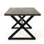 Table de salle à manger en aluminium pour l'extérieur, structure en acier, brun / noir, stable et légère, intempéries, l 70,95 po, P 35,52 po, H 28,6 po, table avec assemblage inclus, plateau de table